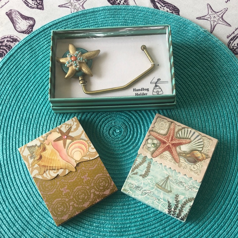 Starfish Handbag Holder & Mini Notepads